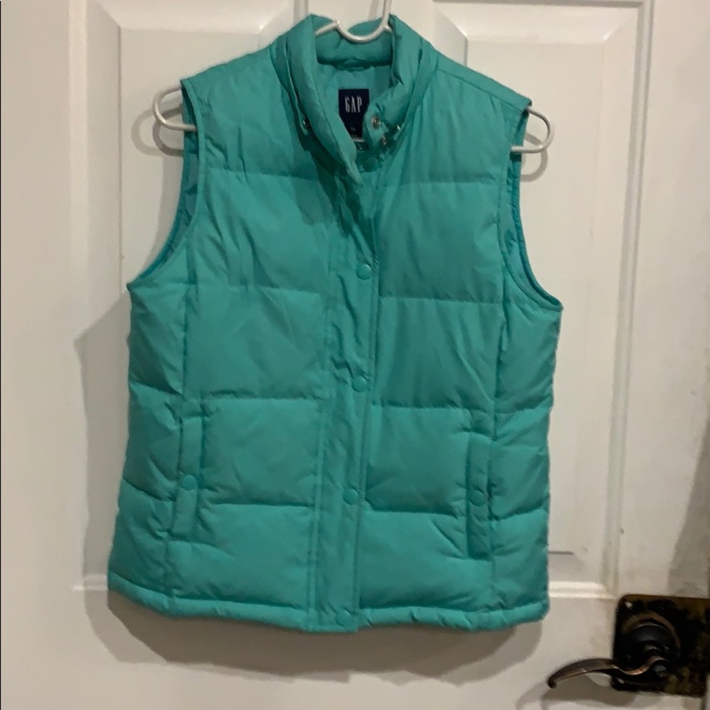 Gap green teal puffer vest